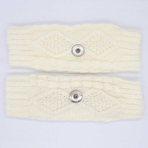 Knitted gloves fit 20mm snap button KB9796 White