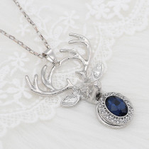 20MM design snap Silver Plated with blue rhinestone  KC9229 charms snaps jewelry