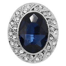 20MM design snap Silver Plated with blue rhinestone  KC9229 charms snaps jewelry