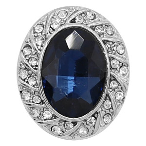 20MM design snap Silver Plated with blue rhinestone  KC9229 charms snaps jewelry