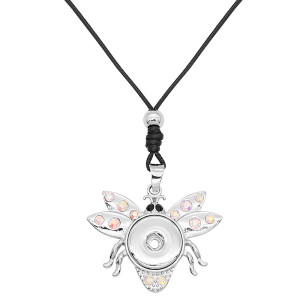 Necklace 60cm leather chain KC1318 fit 20MM chunks snaps jewelry