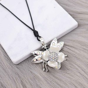 Necklace 60cm leather chain KC1318 fit 20MM chunks snaps jewelry