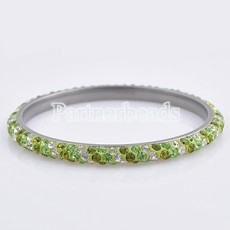 Three rows rhinestone stainless steel bangle Bracelet