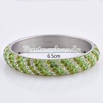 Five rows rhinestone stainless steel bangle Bracelet