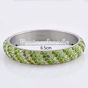 Five rows rhinestone stainless steel bangle Bracelet