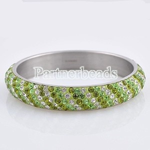 Five rows rhinestone stainless steel bangle Bracelet