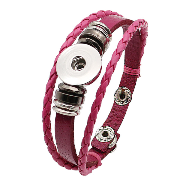 1 buttons rose leather KC0285 with Small Pendants new type bracelets fit 20mm snaps chunks