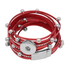 1 buttons Red leather KC0520 with Small Pendants new type bracelets fit 20mm snaps chunks