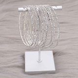 60 pcs/lot Rhinestones Sparkling Elastic Bracelet with 80pcs  white  clear crystal rhinestones