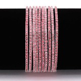 60 pcs/ lot Rhinestones Sparkling  Elastic Bracelet with 80pcs Rose color rhinestones