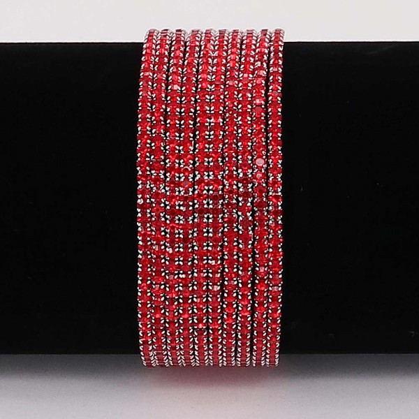 60 pcs/ lot Rhinestones Sparkling  Elastic Bracelet with 80pcs Red  rhinestones