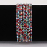 60 pcs/ lot Rhinestones Sparkling  Elastic  Bracelet with 80pcs colorful rhinestones