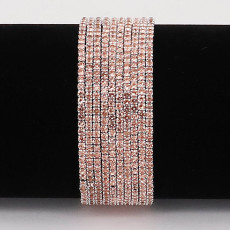 60 pcs/ lot Rhinestones Sparkling  Elastic Bracelet with 80pcs Pale orange rhinestones