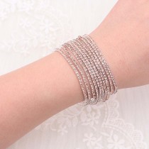 60 pcs/ lot Rhinestones Sparkling  Elastic Bracelet with 80pcs Pale orange rhinestones