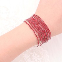 60 pcs/ lot Rhinestones Sparkling  Elastic Bracelet with 80pcs Red  rhinestones