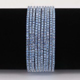 60 pcs/ lot Rhinestones Sparkling  Elastic Bracelet with 80pcs Light blue rhinestones