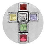 20MM Cross snap Silver Plated With rhinestones charms KC9327 snaps jewerly