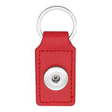 PU Red leather Key chain button fit snaps chunks KC1225 Snaps Jewelry
