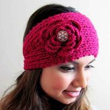 Winter Knit Headband fit 18mm snap button beige