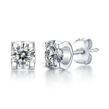 0.5CT and1CT DEF VVS Moissanite Bull head studs earrings  Diamond Sterling Silver Classic Stud Earring Platinum plating 2pcs/pair