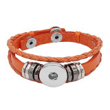 Leather Snap Bracelet orange  KC0524  fit 1 buttons 20mm snaps chunks