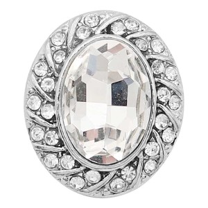 20MM design snap Silver Plated with white Rhinestone charms KC9375 snaps jewerly