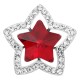 20MM star snap Silver Plated with red Rhinestone charms KC9382 snaps jewerly