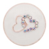 20MM love snap rose gold Plated with white Enamel and Rhinestone charms KC9363 snaps jewerly