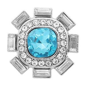 20MM design snap Silver Plated with blue Rhinestone charms KC9373 snaps jewerly