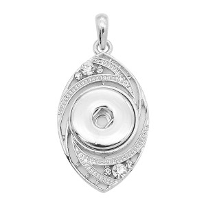 snap sliver Pendant with Rhinestone fit 20MM snaps style jewelry KD0304