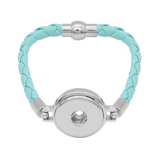 Blue Leather Snap bracelets KC0540 fit 20mm snaps chunks 1 button