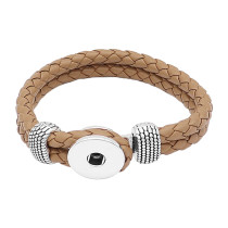 Brown Leather Snap bracelets KC0547  fit 20mm snaps chunks 1 button