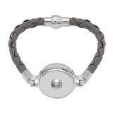 Gray Leather Snap bracelets KC0537  fit 20mm snaps chunks 1 button