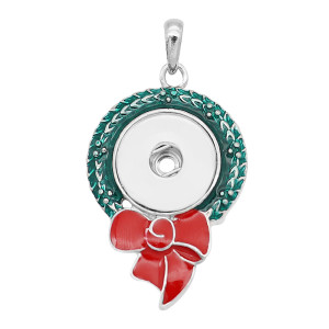 snap sliver Christmas enamel Pendant fit 20MM snaps style jewelry KC0491