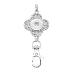 snap sliver Pendant with Rhinestone fit 20MM snaps style jewelry KC0493
