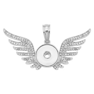 snap sliver Pendant with Rhinestone fit 20MM snaps style jewelry KC0494