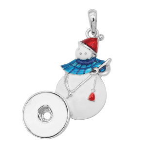 snap sliver Christmas enamel Pendant fit 20MM snaps style jewelry KC0490
