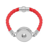 Red Leather Snap bracelets KC0534  fit 20mm snaps chunks 1 button