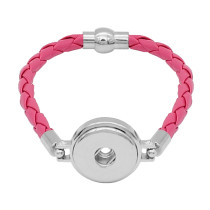 Rose  Leather Snap bracelets KC0533  fit 20mm snaps chunks 1 button