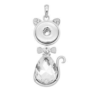 snap sliver Pendant with Rhinestone fit 20MM snaps style jewelry KD0302