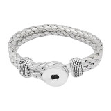 Silver  Leather Snap bracelets KC0546  fit 20mm snaps chunks 1 button