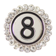 20MM NO.8snap Silver Plated with clear rhinestone KB7151 snaps jewelry