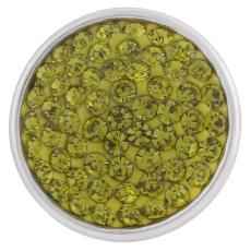 18mm Sugar snaps Alloy with green chunks rhinestones KB2320 snaps jewelry