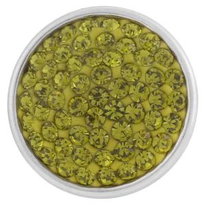 18mm Sugar snaps Alloy with green chunks rhinestones KB2320 snaps jewelry