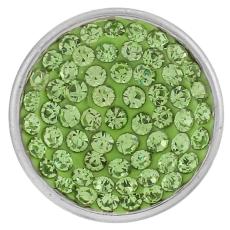 18mm Sugar snaps Alloy with green chunks rhinestones KB2302 snaps jewelry