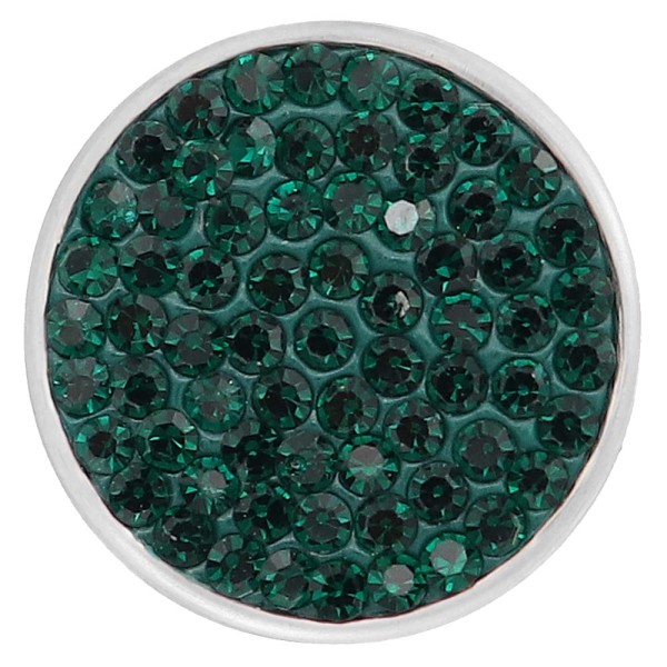 18mm Sugar snaps Alloy with dark green chunks rhinestones KB2315 snaps jewelry
