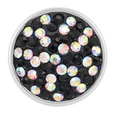 18mm black Sugar snaps Alloy with chunks rhinestones KB2405-AL snaps jewelry