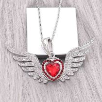 20MM love Valentine's Day design snap Silver Plated with Red rhinestone KC9414