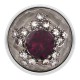 20MM  design snap Silver Plated with red Rhinestone KC2223