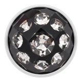 20MM  design snap Silver Plated with white Rhinestone KC2222